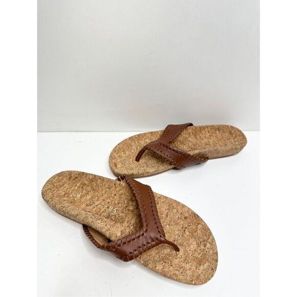 Jack Rogers Sandals Womens Size 6 Brown Leather Thelma Flip Flop - Picture 8 of 11